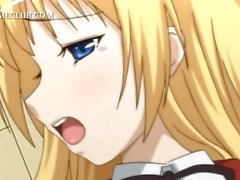 Fragile hentai blonde tits licked and cunt pounded hard