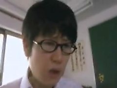 Big breasted teacher gets fucked hard by her students in th