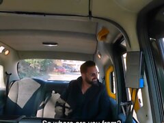 Female Fake Taxi She lets her passenger play with her boobs
