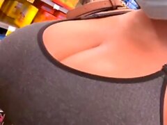 Black tits workout - ebony BBW with monster tits jumping