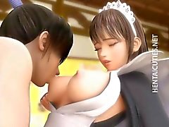 Busty 3D hentai maid squirts milk