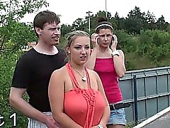 Extreme PUBLIC orgy on a freeway bridge PART 1