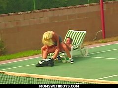 Sporty Blonde Mom Fucks Young Tennis Boy