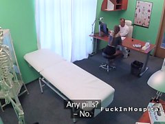 Doctor gets blowjob from busty patient