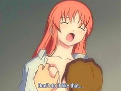 Busty redhead anime girl in dirty scenes