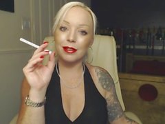 Dominant Blonde Jerk Off Countdown while smoking