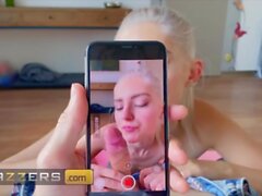 'Brazzers - Sexy Blonde Teen Eva Elfie Is Trying To Do Some Yoga Postures In A Loose Blouse'