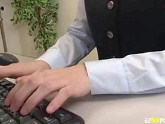 Compliant Busty Clerk Hiding Office Sex