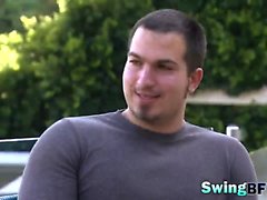 Cutted scenes of a foreplays from swinger reality show
