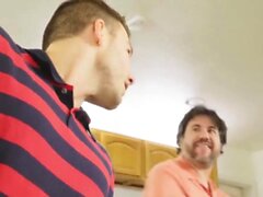Fuck big tits stepmom right next to dad and give her facial