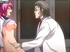 Busty young animated redhead gets probed and fingered by the nasty doctor