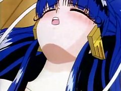 Passionate anime sex with a big tits blue haired girl