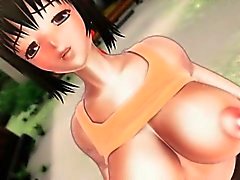 Anime 3d pussy lick scene with hentai busty girl