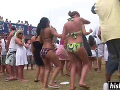 Naughty girls have fun at the concert