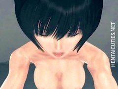 Sexy 3D anime babe gets jizzed