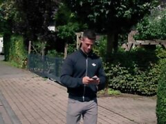 German horny skinny milf picks up guy for fuck