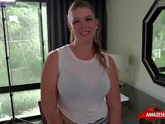 Big tits amateur casting and cumshot