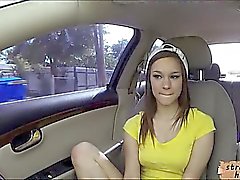 Cute teen London Smith fucked on the side of the road