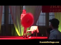 busty burlesque show on public stage