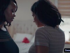 Ebony Jezabel interracial lesbian sex with stepsister Lasirena