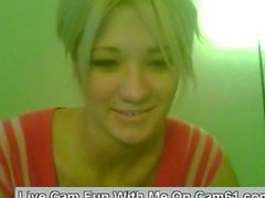 Yummy Blonde Teen Slut Fondling Tits On Cam