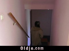 Slutty Cinderella ass licked and fucked by old delivery guy