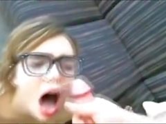 Cumshot on glasses, best nerdy girls COMPILATION