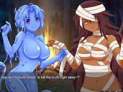 Monster girl anime, sister lamia monster quest, hentai piss play