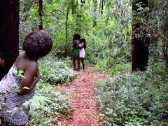 Ebony Black Fairies Walking In The Jungle Get Teased