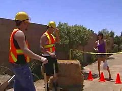 Tory Lane double teamed by the road crew
