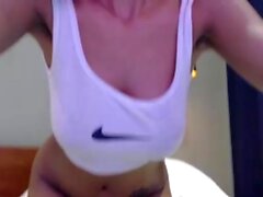Hot amateur teen girl with big boobs toying pussy on cam