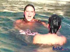 Outdoors lesbian action with gorgeous ladies