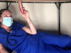 Nurse femdom handjob, milking