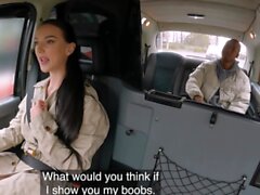 Female Fake Taxi Lady Gang gets a ride on a big black cock