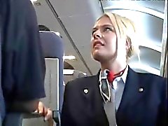 Stewardess gives a handy J on plane