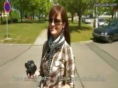 Perfect huge tits euro hottie public sex