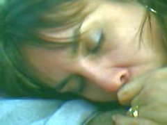 Wife backseat blowjob swallows