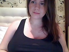 Sexy amateur brunette with big perky boobs