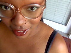 Ebony blowjob, ebony glasses, black glasses