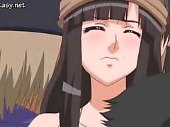 Charming anime vixen getting boobs rubbed