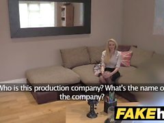 Fake Agent UK Amateur big tits MILF sucks cock for cash on casting couch