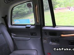 Fake taxi driver fucks neighbour in his cab